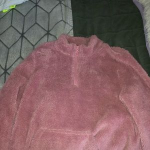 Pink furry coat. Rose/pink color!